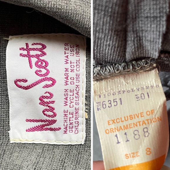 Vintage 1970’s 70’s Nan Scott Tie Waist Polyester Leisure Suit Set Sz 8 - Picture 4 of 4